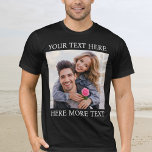 Custom Photo & Text T-Shirt<br><div class="desc">Here at AdeliaGifts we love this Personalized Photo and Text Or Name T-Shirt and we think you will love it too. 
The perfect gift or just treat yourself! 
We have a HUGE selection of products with most designs available for Men,  Women and Kids. Check them out!</div>