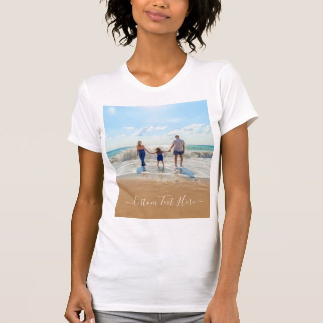 Custom Photo Text T-Shirt Your Family Photos Gift (Front)