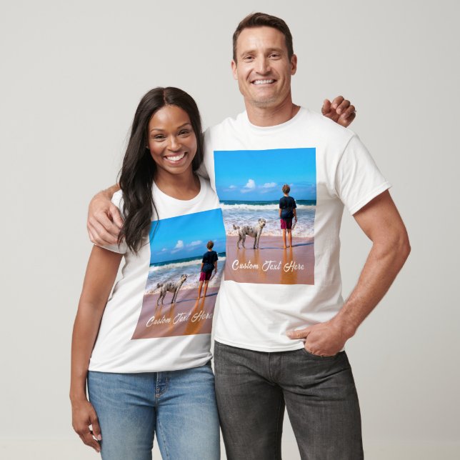 Custom Photo Text T-Shirt Your Favorite Photo Gift (Unisex)