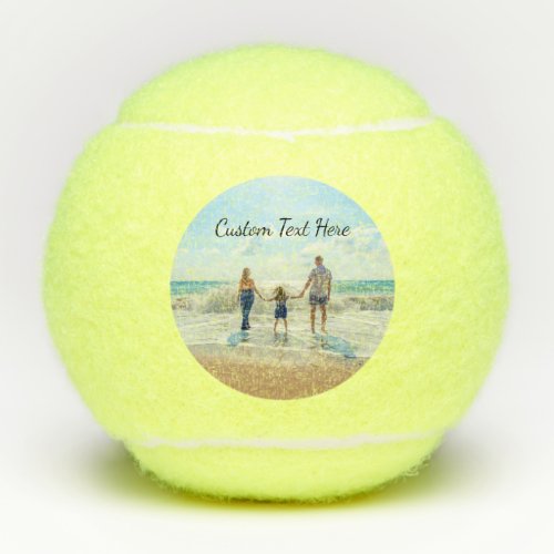 Custom Photo Text Tennis Balls Your Family Design