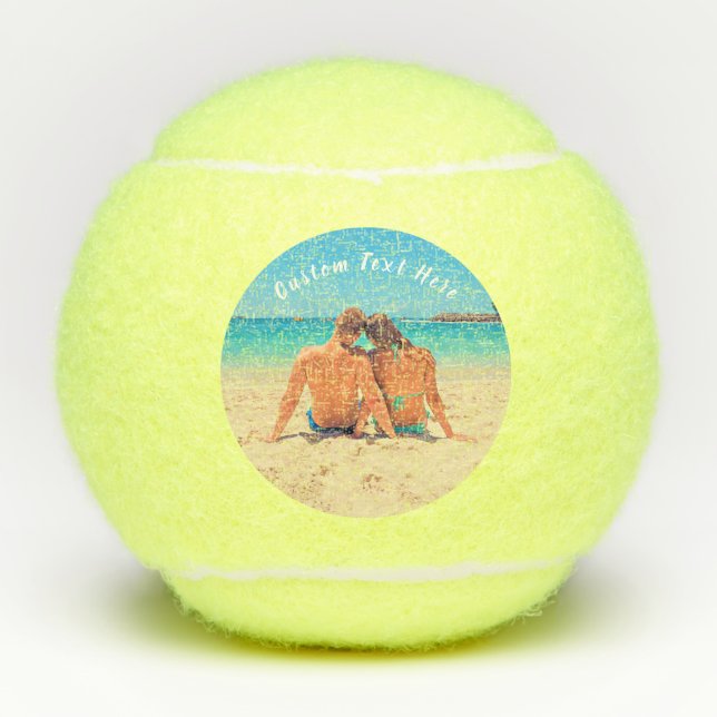 Custom Photo Text Tennis Balls Your Favorite Photo (Front)