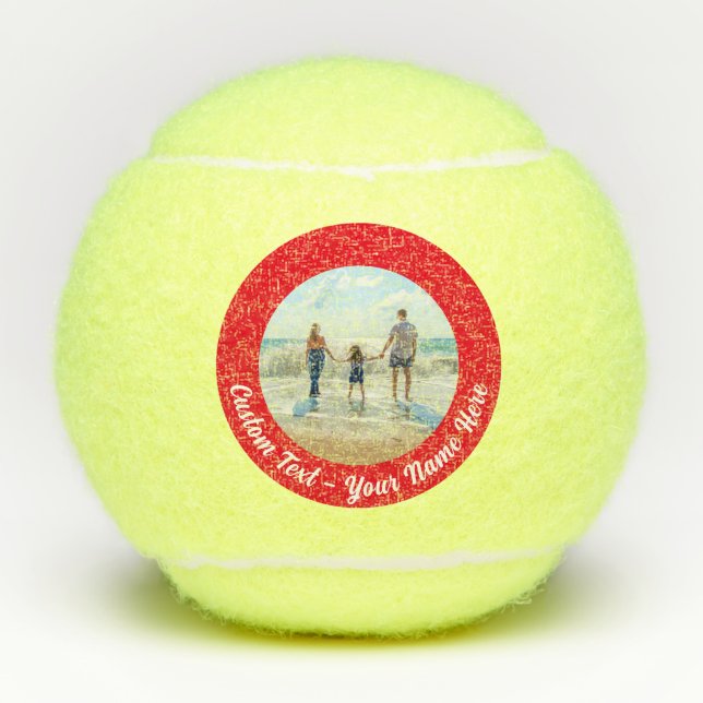 Custom Photo Text Tennis Balls Your Favorite Photo (Front)