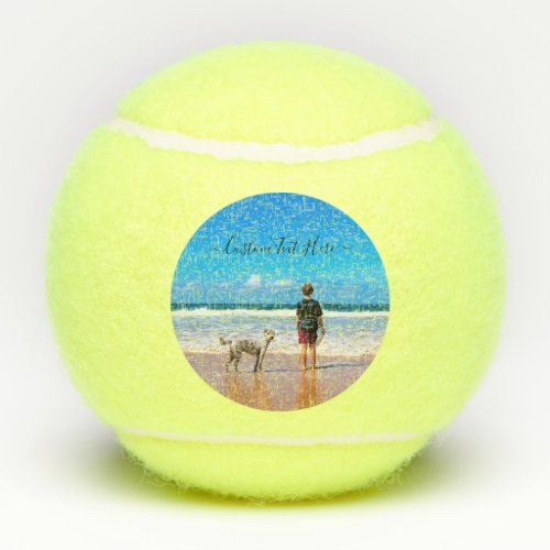 Custom Photo Text Tennis Balls Your Pets Photos 