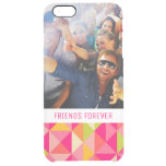 Custom Photo &amp; Text Triangles geometrical pattern Clear iPhone 6 Plus Case