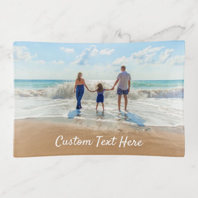 Custom Photo Text Trinket Tray Your Photos Design (Front)