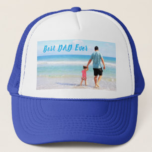 Custom Photo Text Trucker Hat - Best DAD Ever