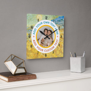 Custom Photo & Text Wall Clock – Personalized Gift