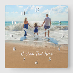 Custom Photo Text Wall Clock Your Design