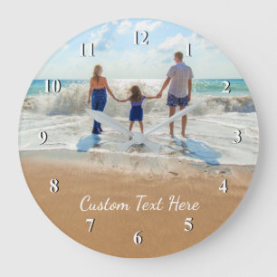 Custom Photo Text Wall Clock Your Family Gift