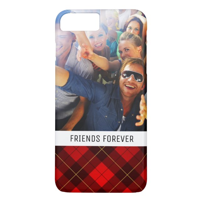 Custom Photo & Text Wallace tartan background Case-Mate iPhone Case (Back)