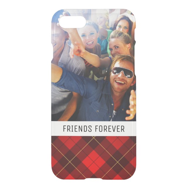 Custom Photo & Text Wallace tartan background Uncommon iPhone Case (Back)