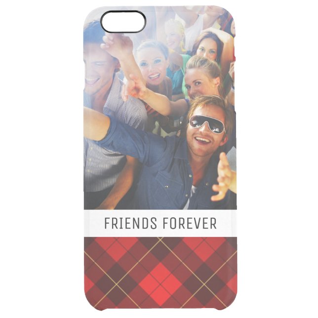 Custom Photo & Text Wallace tartan background Uncommon iPhone Case (Back)