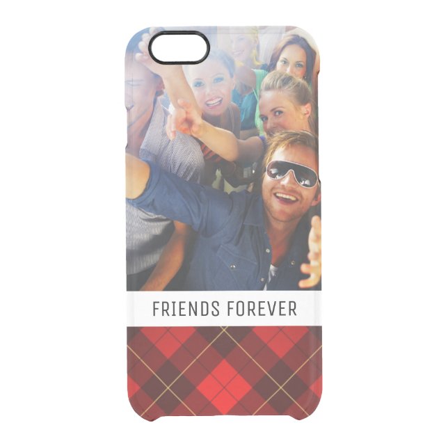 Custom Photo & Text Wallace tartan background Uncommon iPhone Case (Back)