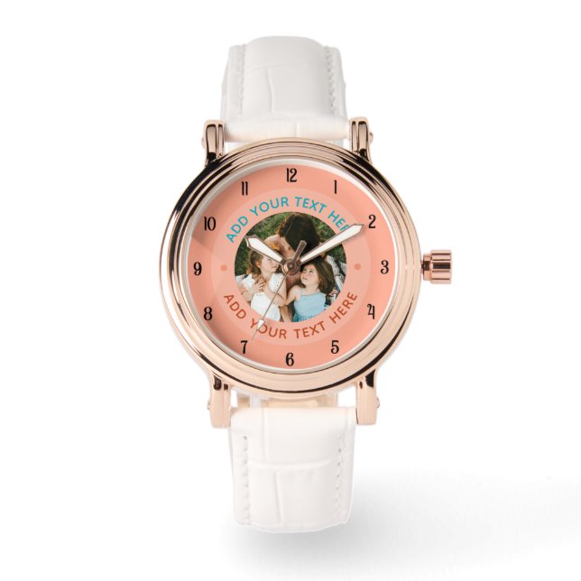 ⌚ Custom Photo & Text Watch for Her | Personalized (Front)