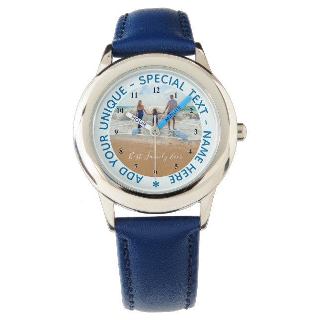 Custom Photo Text Watch Gift Your Favorite Photos (Front)