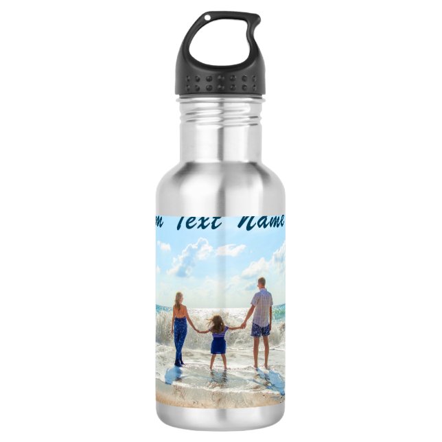 Custom Photo Text Water Bottle with Your Photos (Front)