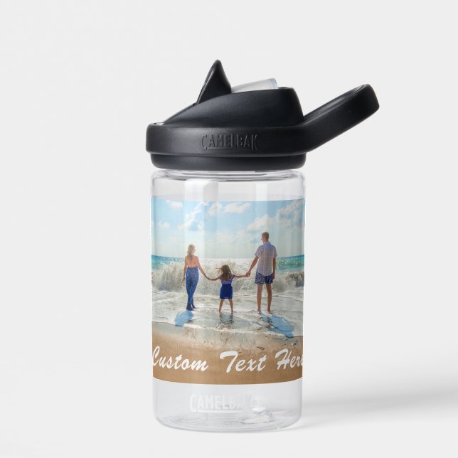 Custom Photo Text Water Bottle with Your Photos (Left)