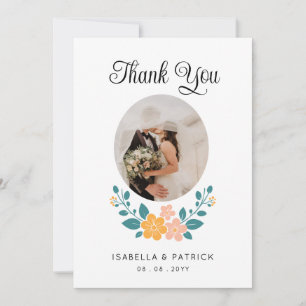  Custom Photo & Text Wedding Thank You Card