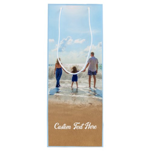 Custom Photo Text Wine Gift Bag Your Photos Design