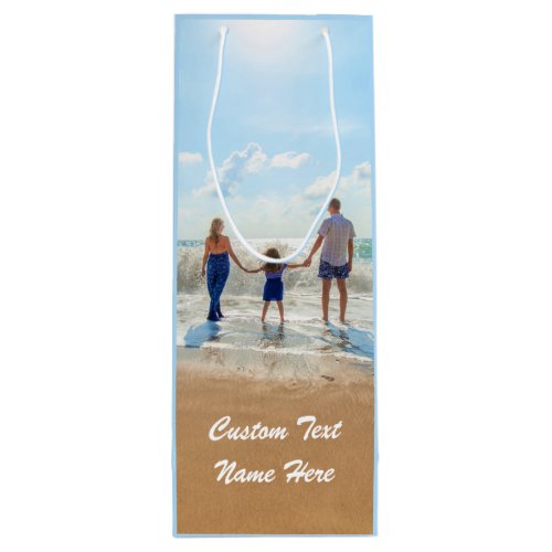 Custom Photo Text Wine Gift Bag Your Photos Gifts
