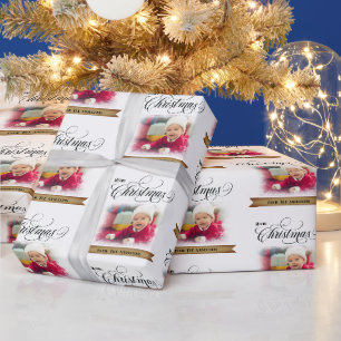 Custom photo text wrapping paper