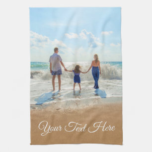 Custom Photo Text - Your Design - Family Vacation Kitchen Towel