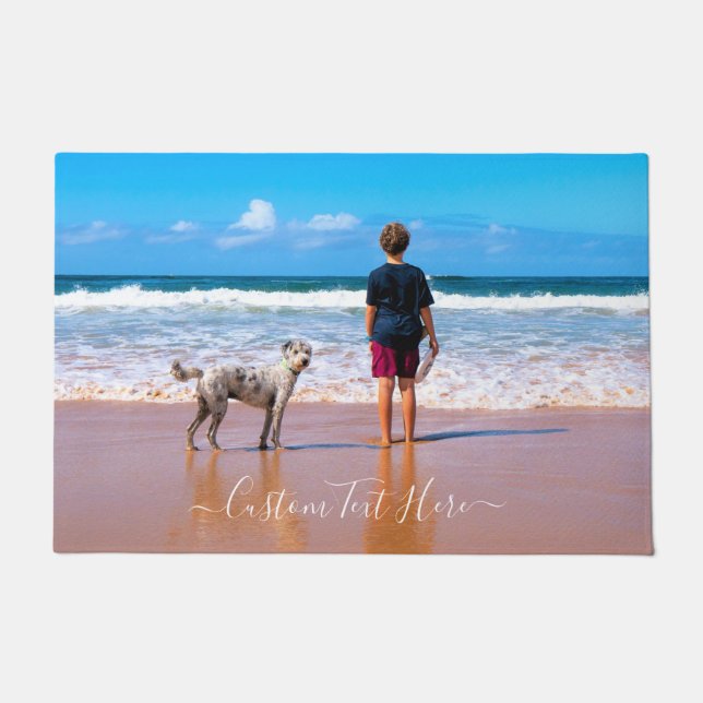 Custom Photo Text Your Own Design - I Love My Pet Doormat (Front)