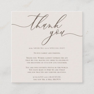Custom Photo Thank You Brown And Ivory Wedding Enclosure Card