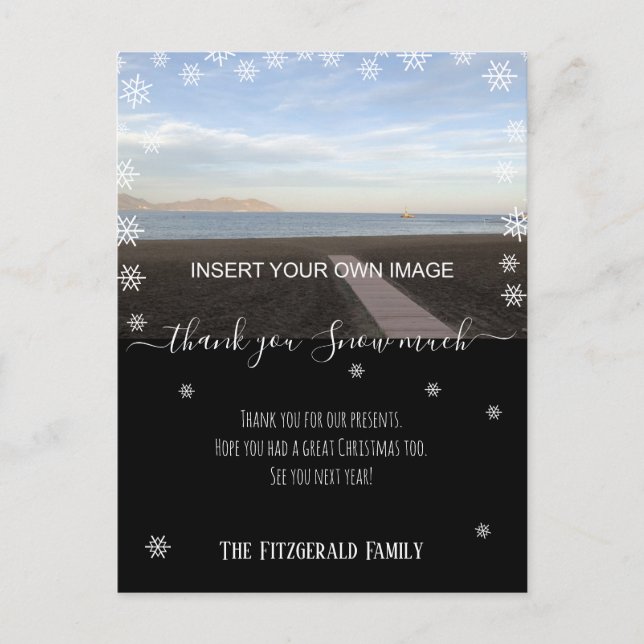 Custom Photo Thank You Christmas Holidays Postcard (Front)