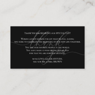 Custom Photo Thank You for sharing wedding black Enclosure Card