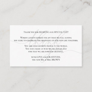 Custom Photo Thank You for sharing wedding day Enclosure Card