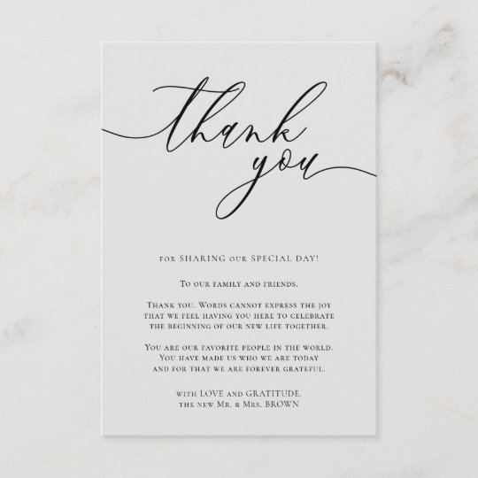 Custom Photo Thank You Gray Enclosure Card | Zazzle.com