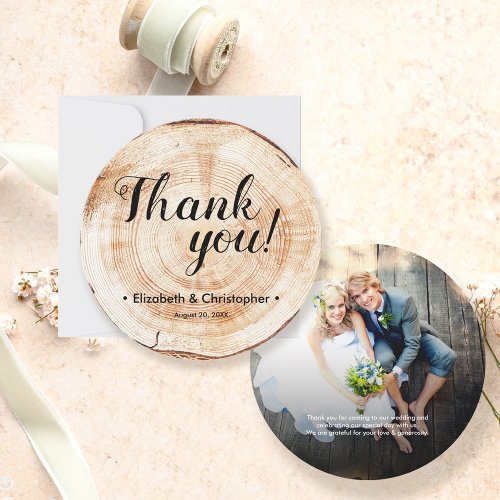 Custom Photo Thank you Rustic Wedding  Invitation