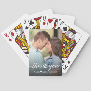 Custom Photo Thank you Script Wedding Favor Poker Cards