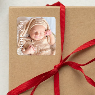 Custom Photo Thank You Square Sticker