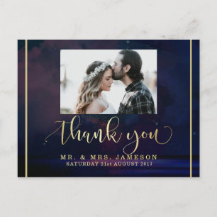 Custom Photo Thank You Starry Night Sky Postcard