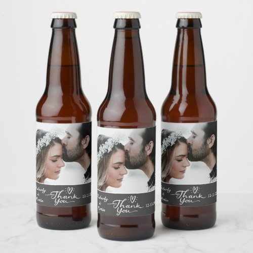 Custom Photo Thank You Wedding Beer Bottle Label