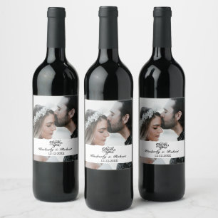Custom Photo Thank You Wedding Wine Label