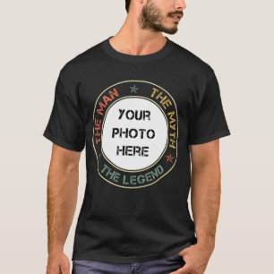Custom Photo The Man The Myth The Legend Retro T-Shirt