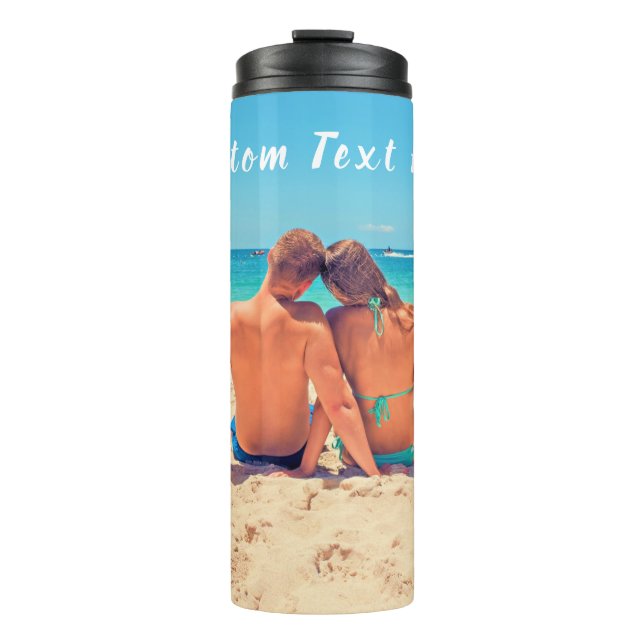 Custom Photo Thermal Tumbler with Text Name (Front)