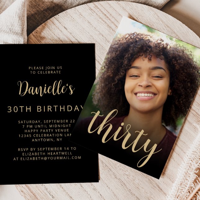 Custom Photo Thirty 30th Birthday Party Invitation (Creator Uploaded)