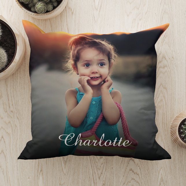 Custom Photo Throw Pillow (This throw pillow is a cozy and comfy way to display your favorite photo on your sofa or bed.)