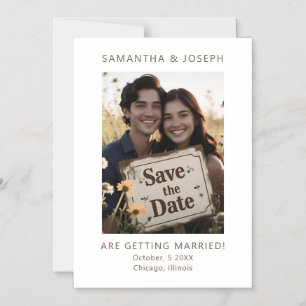 Custom Photo Traditional Wedding Save the Date Magnetic Invitation