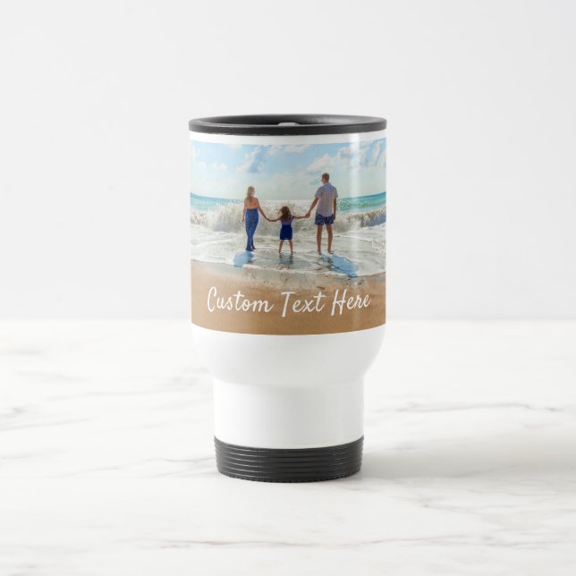 Custom Photo Travel Mug Gift Your Photos and Text (Center)
