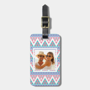 Custom Photo Tribal aztec colorful pattern Luggage Tag