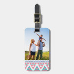 Custom Photo Tribal aztec colorful pattern Luggage Tag
