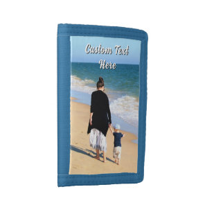 Custom Photo Trifold Wallet Gift Petsonalized Text