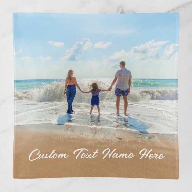 Custom Photo Trinket Tray Your Photos and Text (Front)