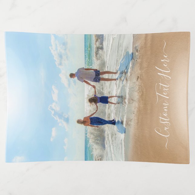 Custom Photo Trinket Tray Your Photos and Text (Front)