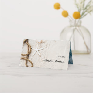 Custom Photo Tropical Beach Wedding Name Place Card